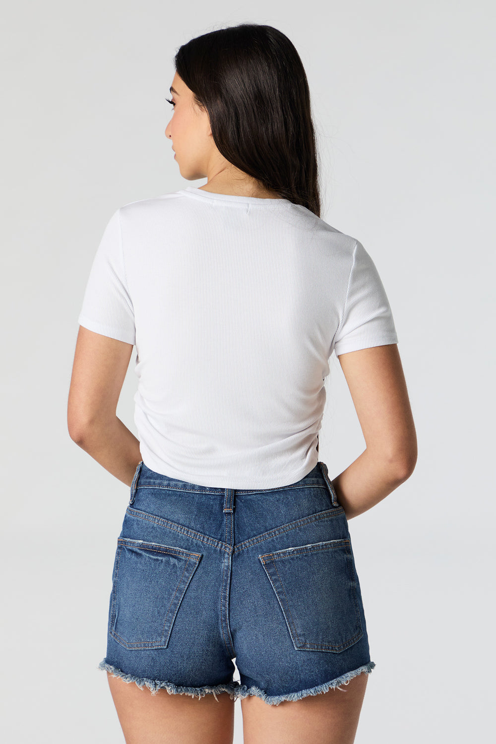 Ribbed Side Cinched Cropped T-Shirt Ribbed Side Cinched Cropped T-Shirt 9