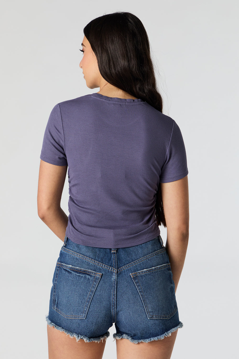 Ribbed Side Cinched Cropped T-Shirt Ribbed Side Cinched Cropped T-Shirt 15