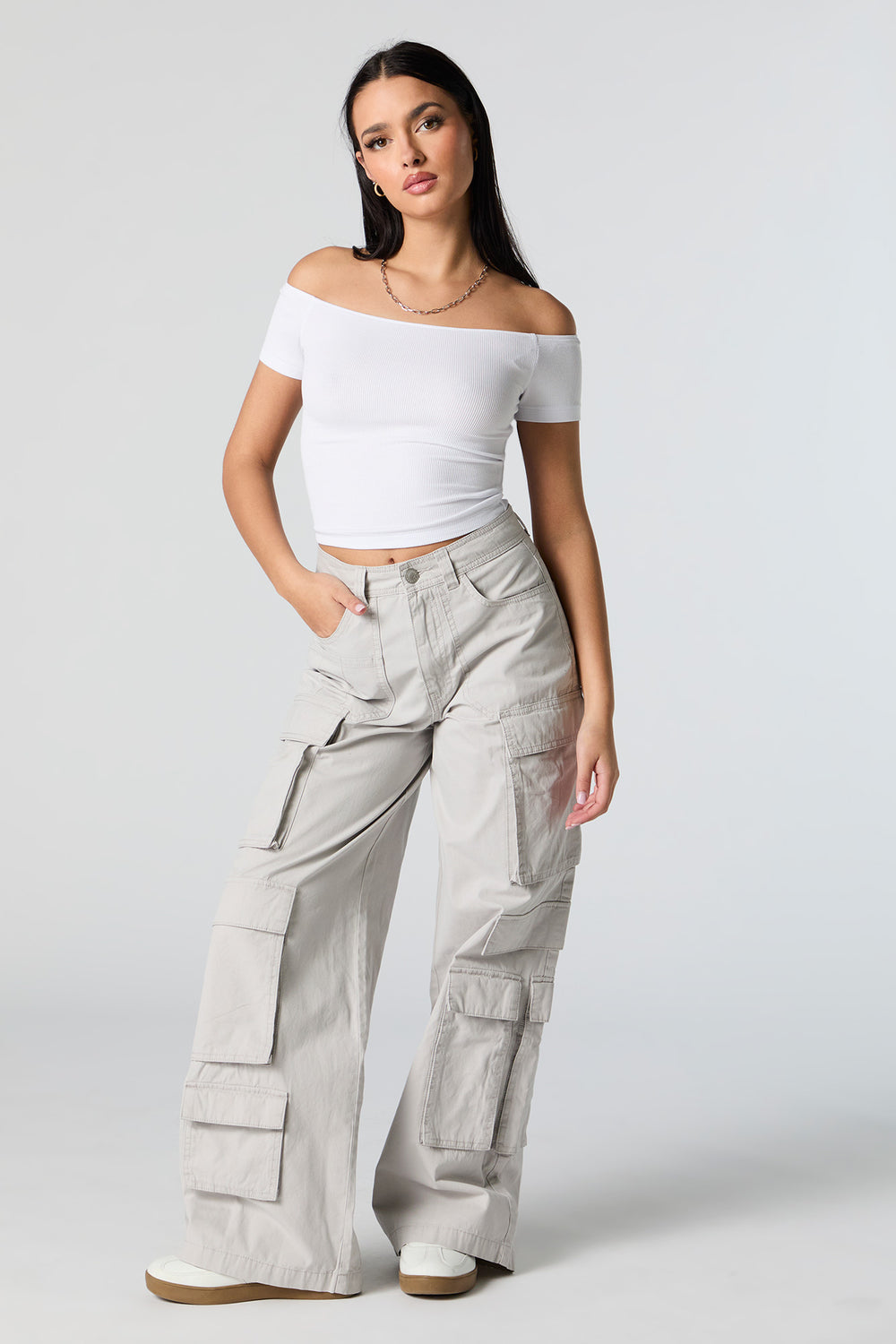 Ribbed Off Shoulder Crop Top Ribbed Off Shoulder Crop Top 9