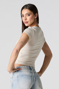 Cropped Ribbed T-Shirt