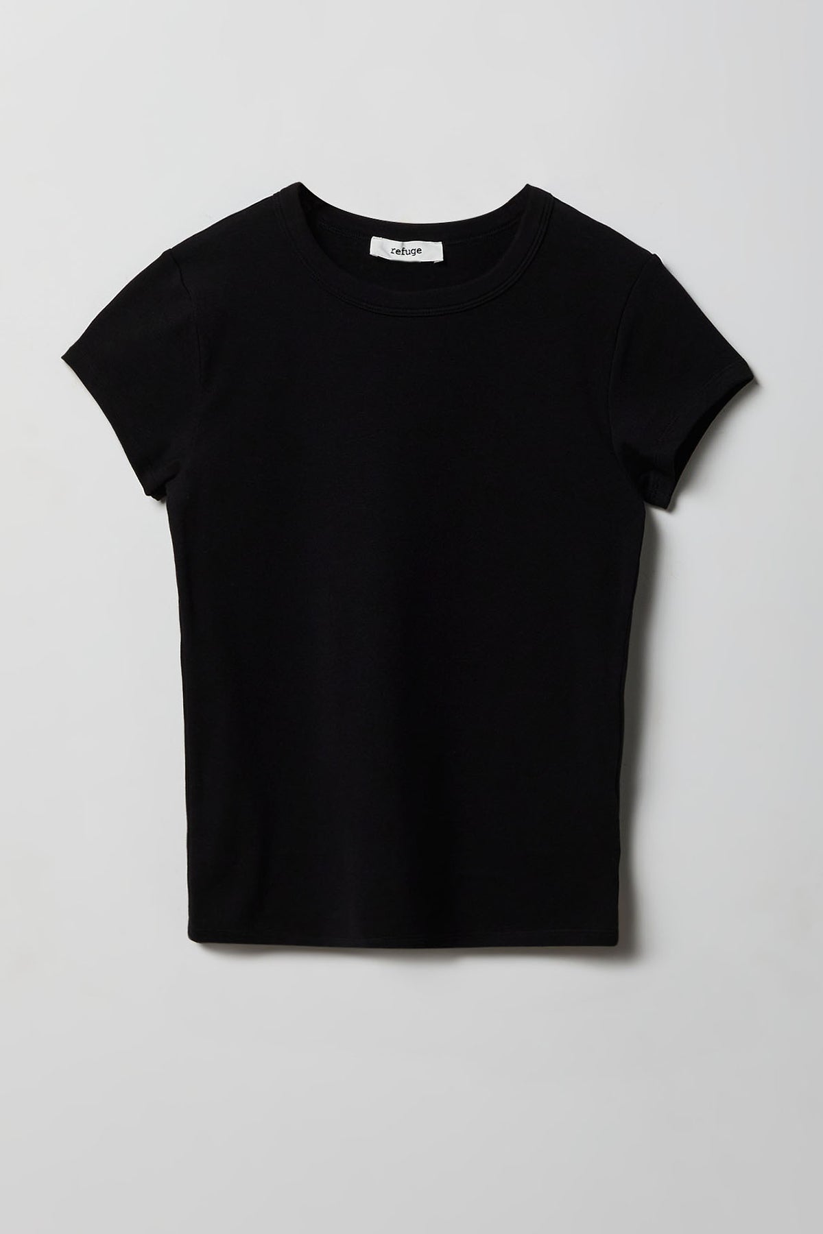 Ribbed Crewneck T-Shirt - Black