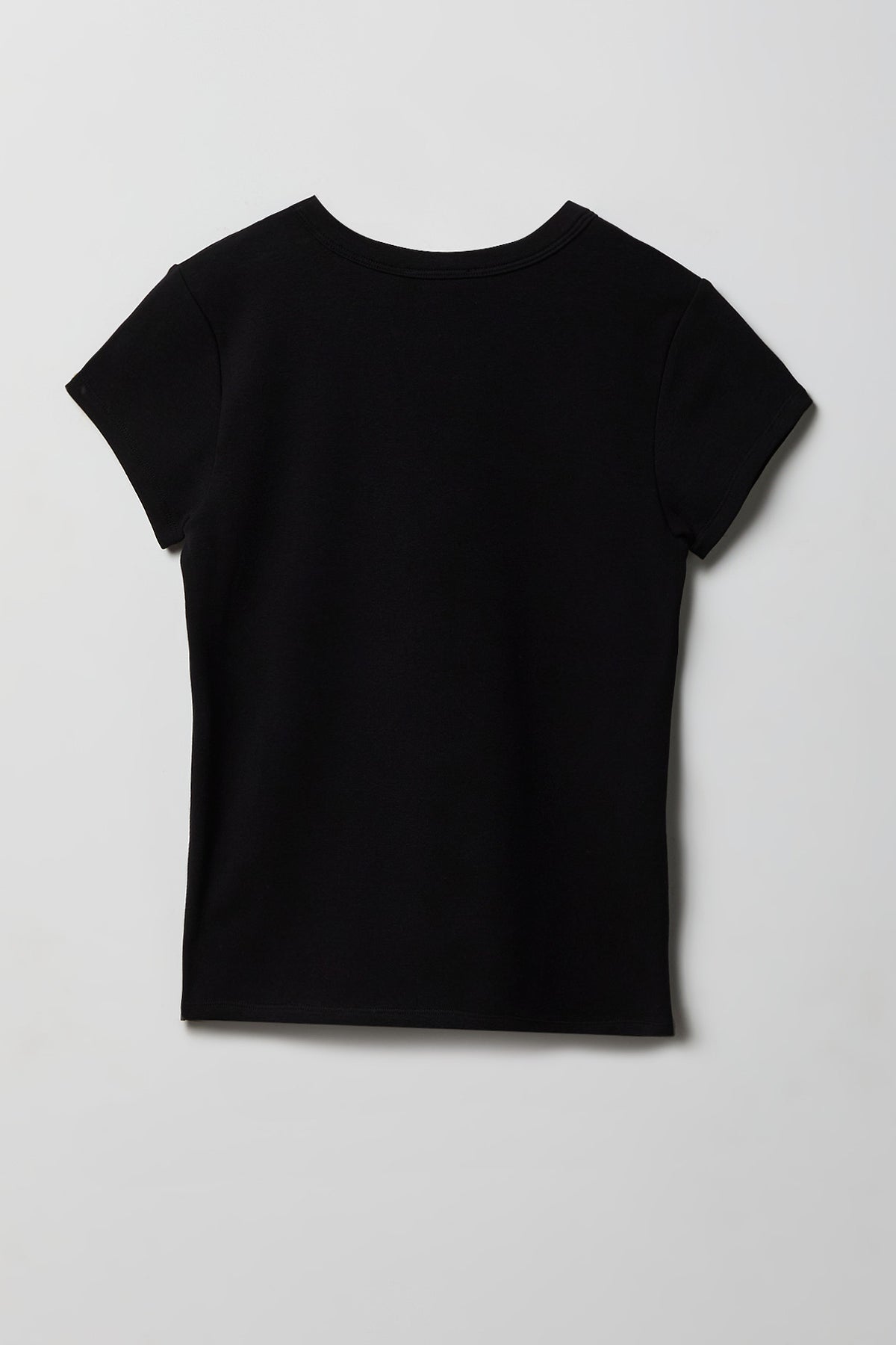 Alt View 2. Ribbed Crewneck T-Shirt - Black