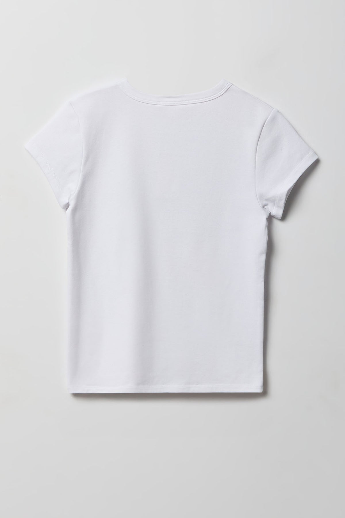 Alt View 2. Ribbed Crewneck T-Shirt - White