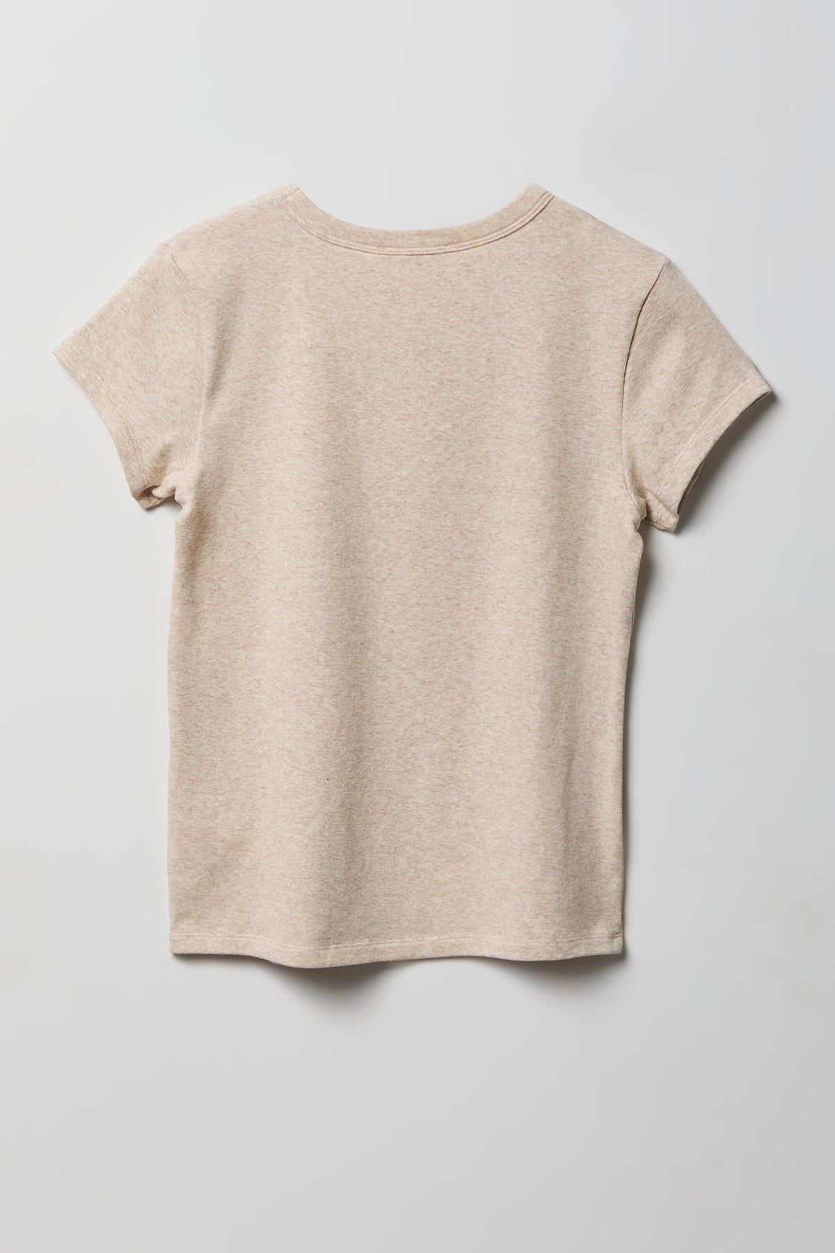 Alt View 2. Ribbed Crewneck T-Shirt - Oatmeal