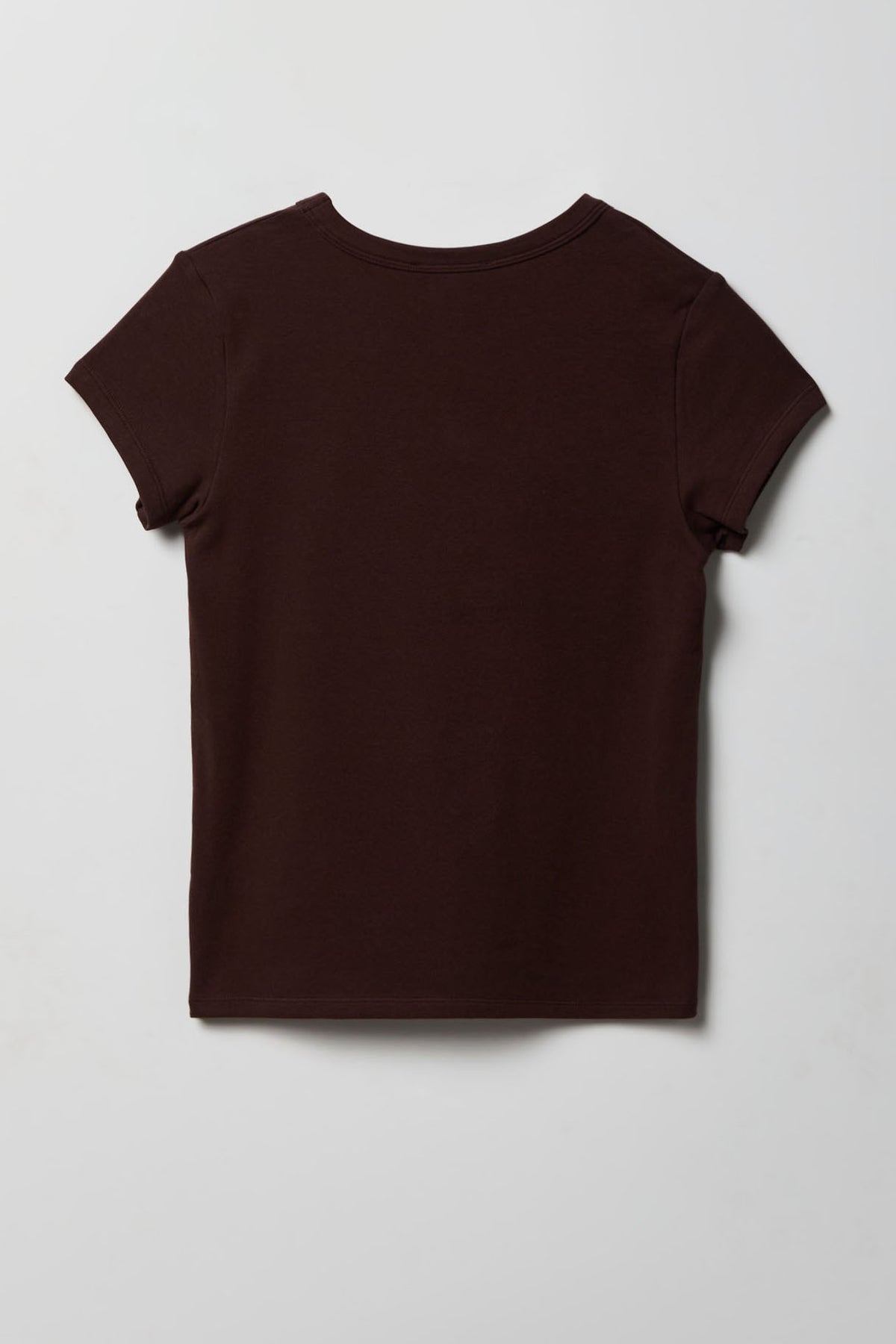 Alt View 2. Ribbed Crewneck T-Shirt - Brown