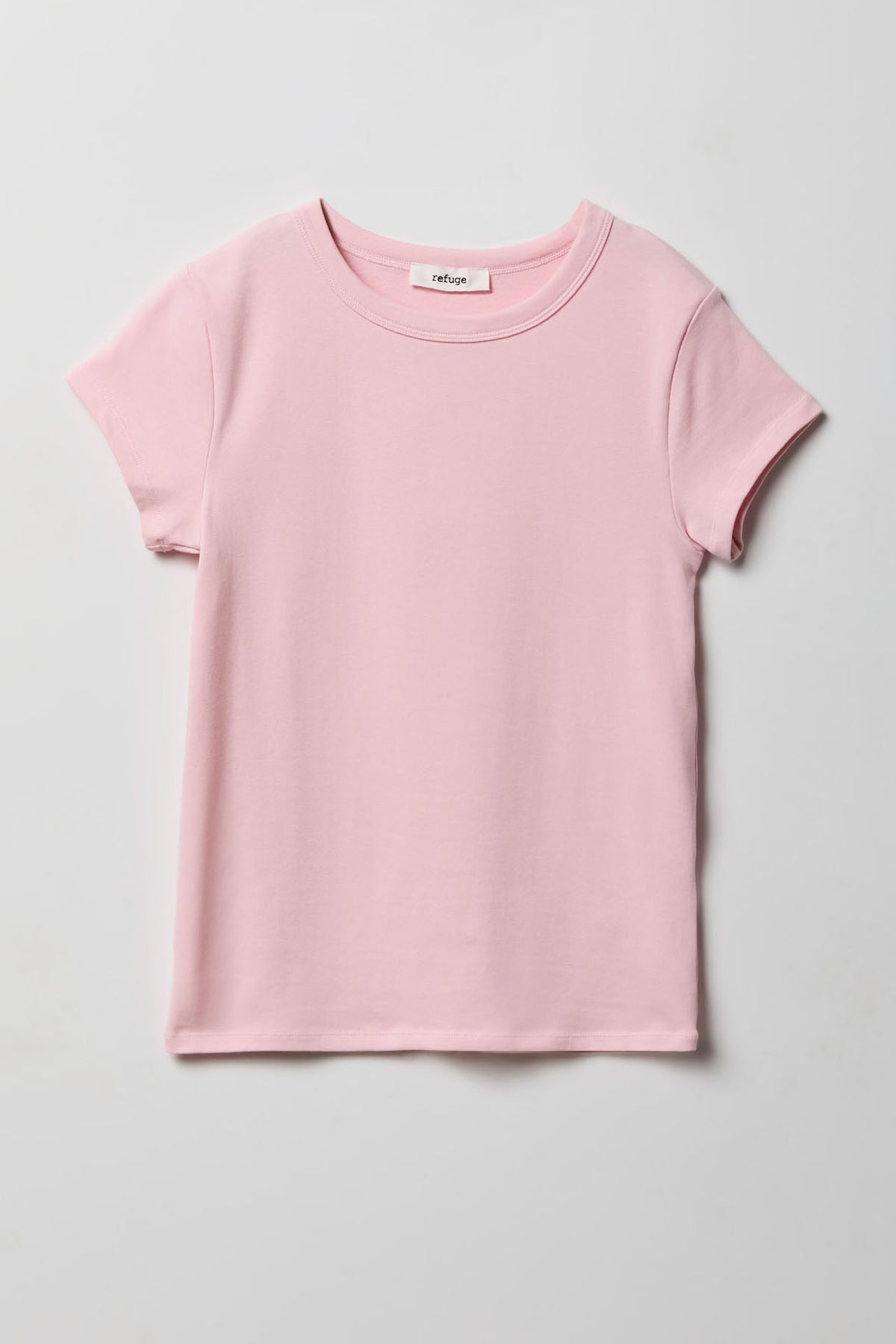 Ribbed Crewneck T-Shirt - Light Pink