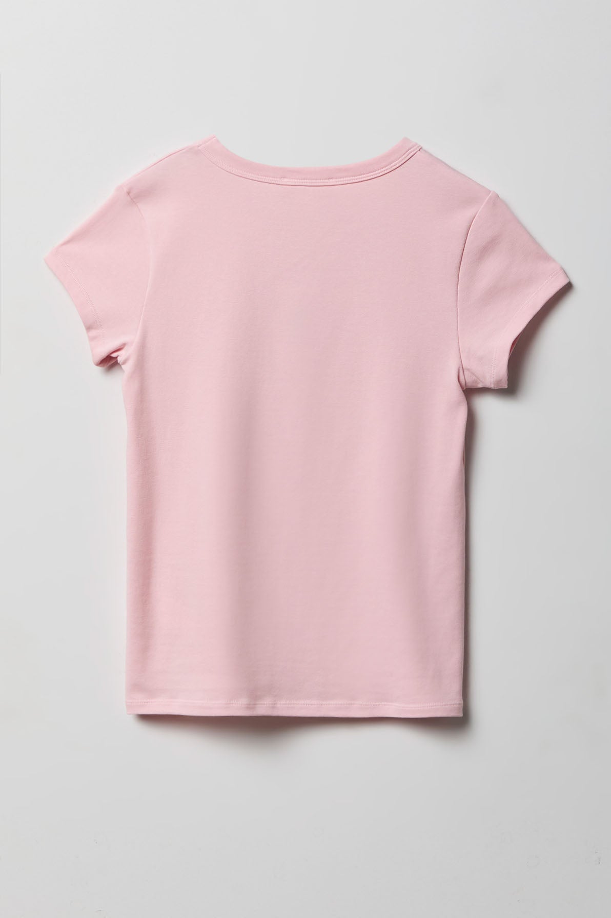 Alt View 2. Ribbed Crewneck T-Shirt - Light Pink