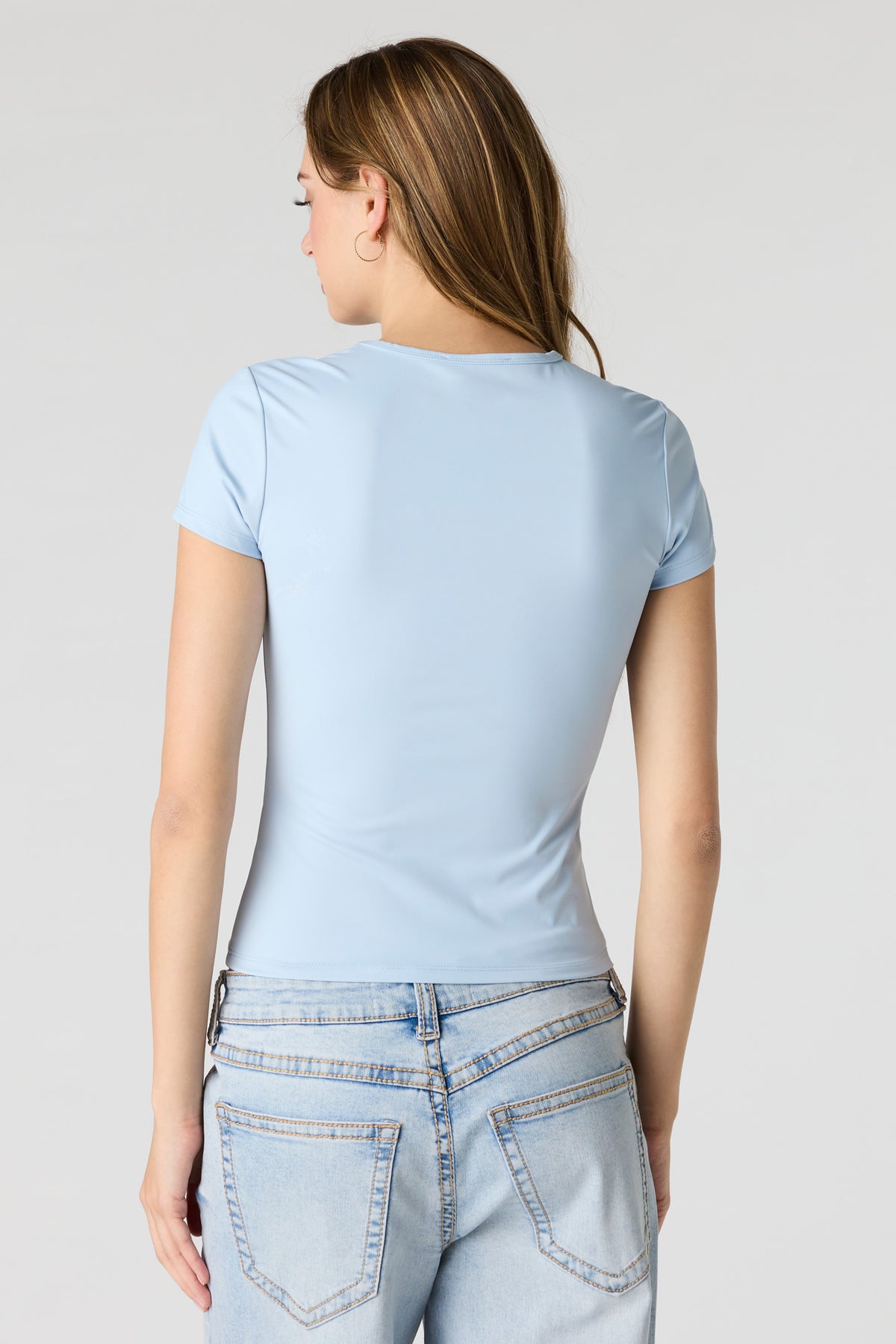 Alt View 2. Luxe Heavy Contour T-Shirt - Light Blue