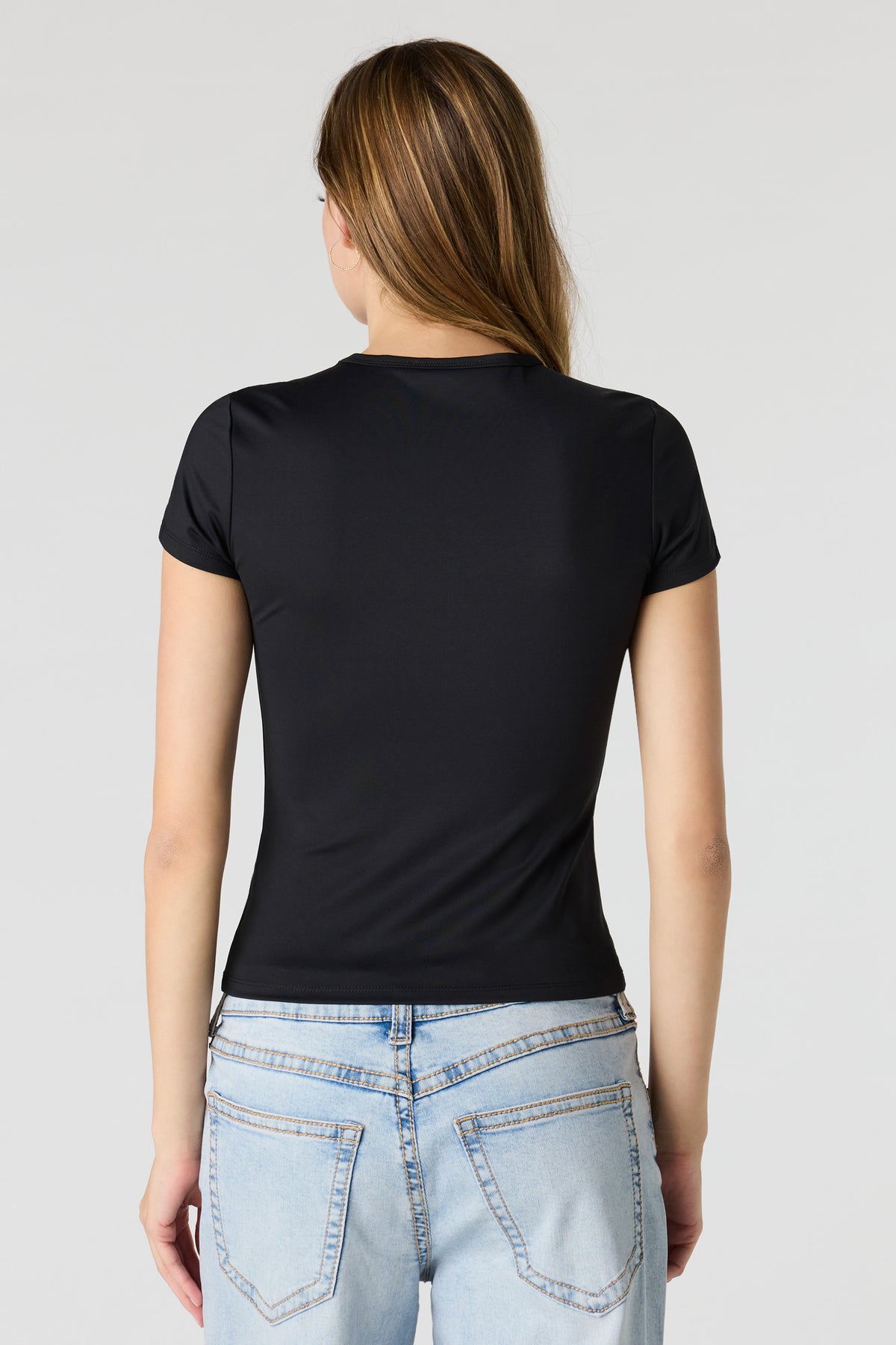 Alt View 2. Luxe Heavy Contour T-Shirt - Black
