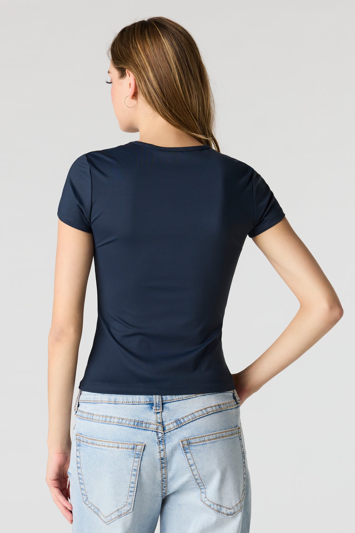 Alt View 2. Luxe Heavy Contour T-Shirt - Navy
