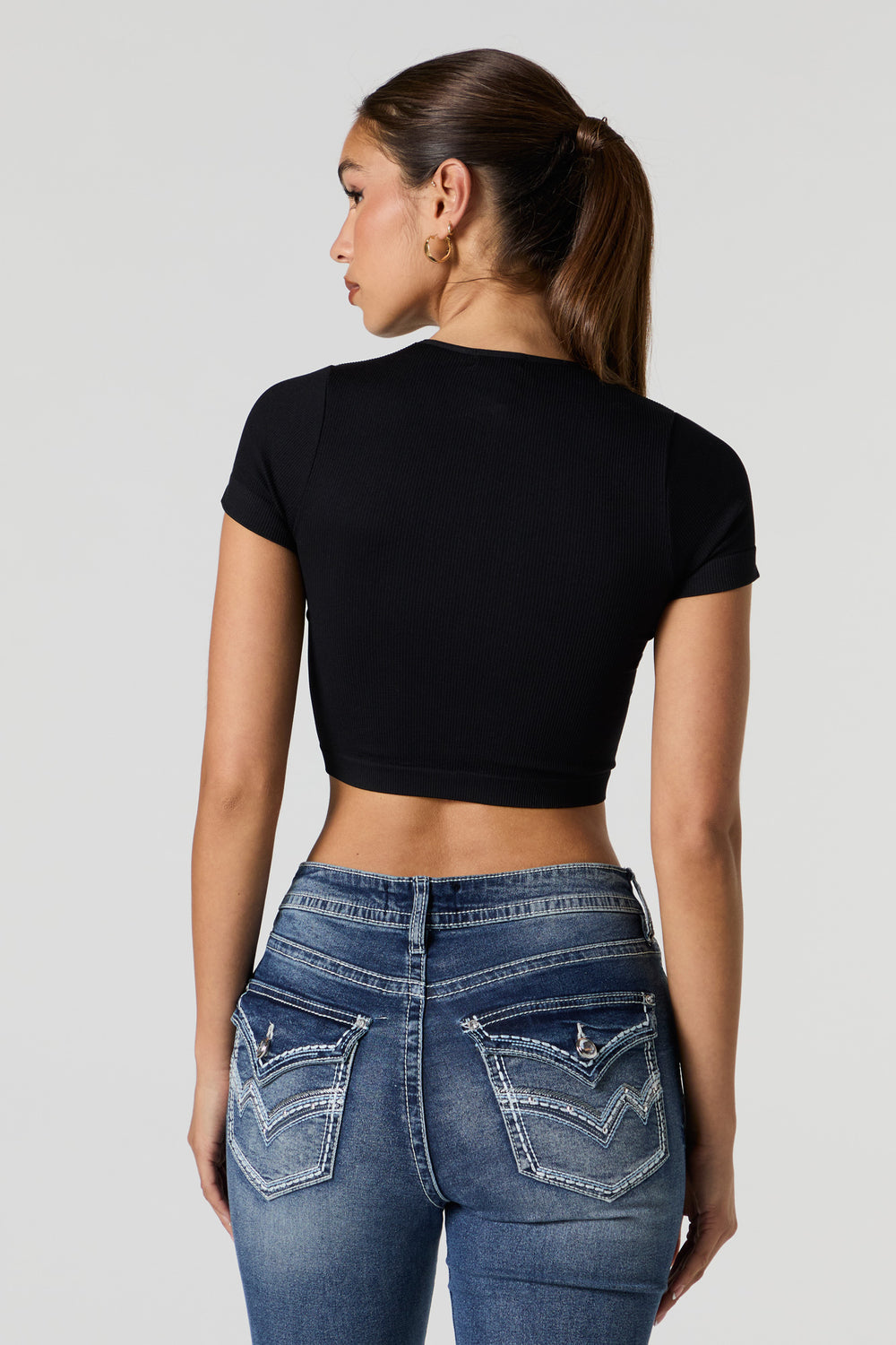 Seamless Ribbed Cropped T-Shirt Seamless Ribbed Cropped T-Shirt 5