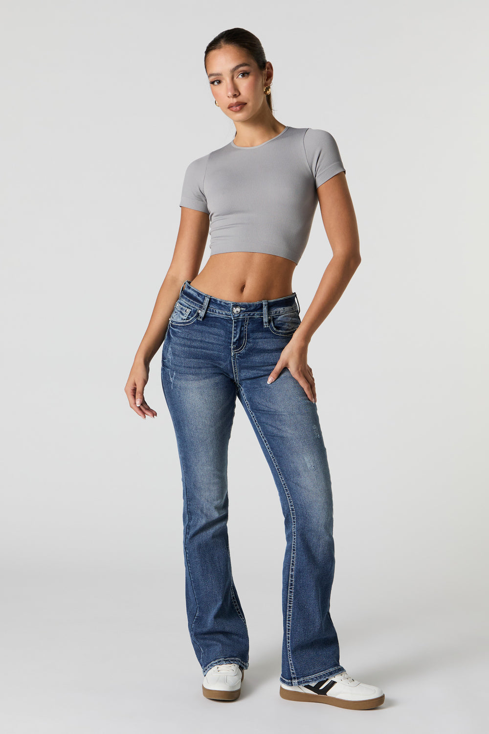 Seamless Ribbed Cropped T-Shirt Seamless Ribbed Cropped T-Shirt 9