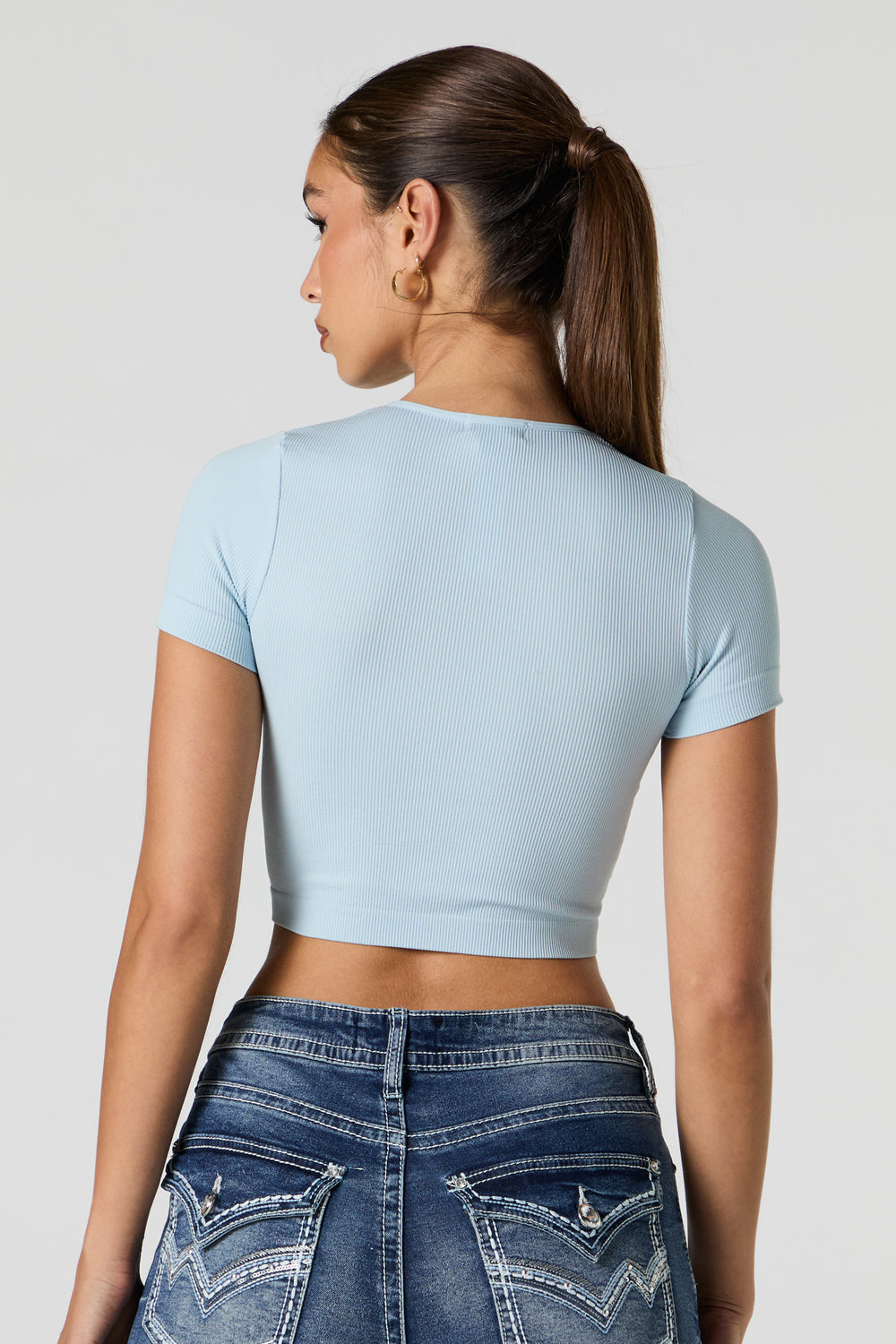 Seamless Ribbed Cropped T-Shirt Seamless Ribbed Cropped T-Shirt 14