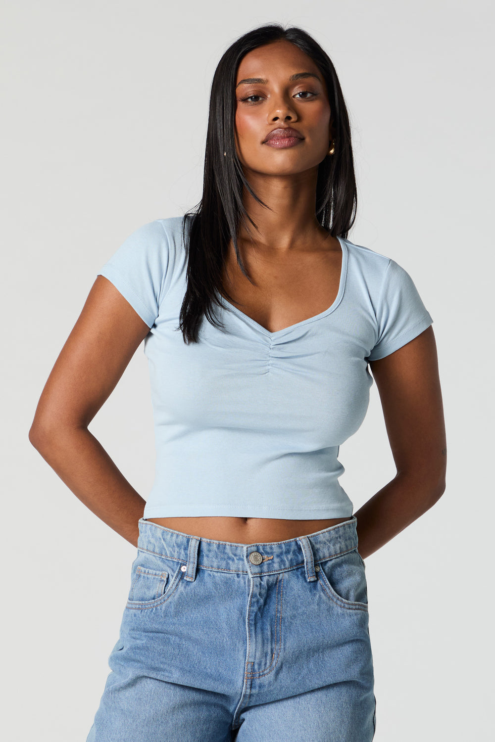 Ribbed Cinched Sweetheart T-Shirt Ribbed Cinched Sweetheart T-Shirt 13