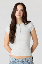 Ribbed Classic Henley Top