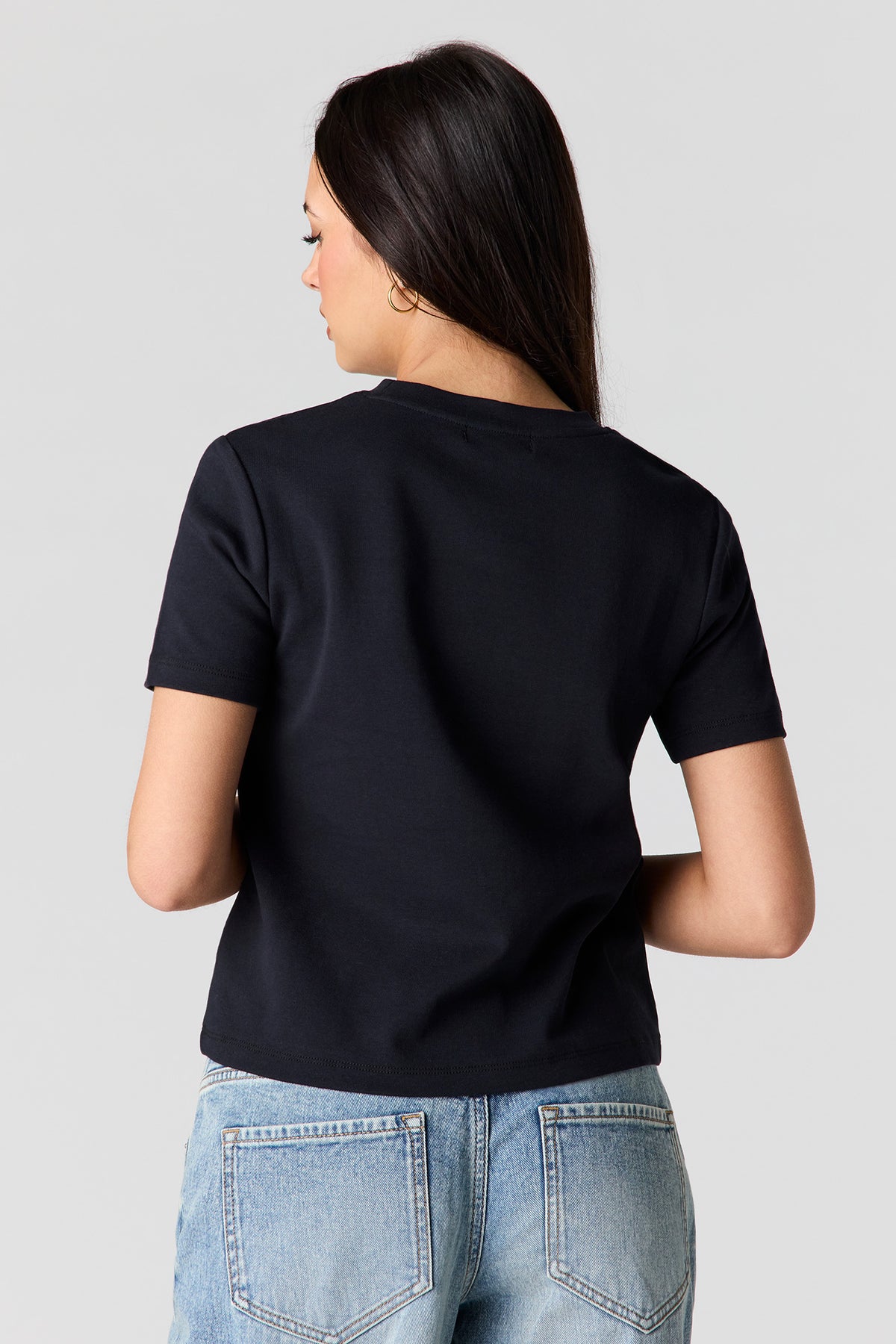 Alt View 2. Luxe Heavy Cotton T-Shirt - Black