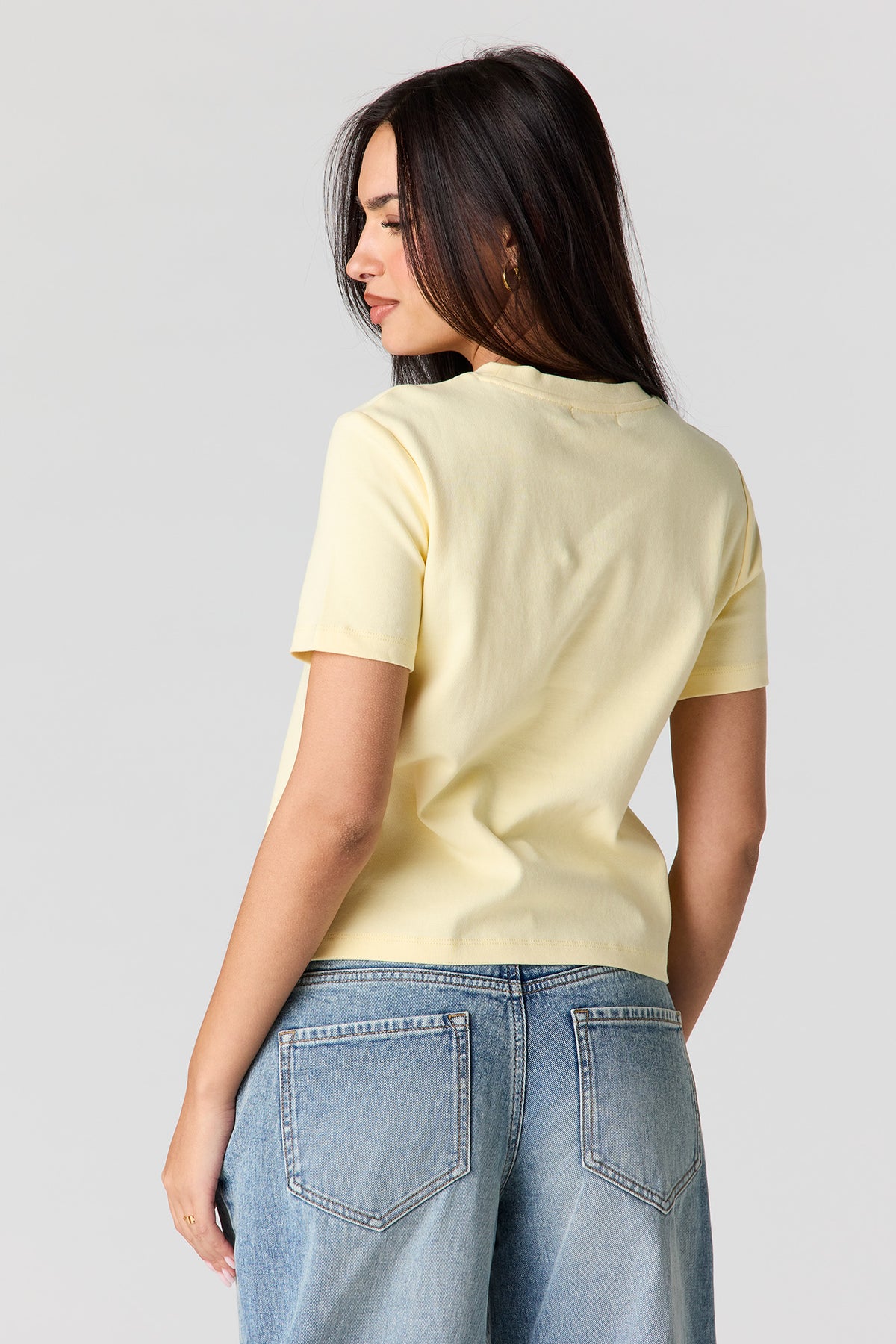 Alt View 2. Luxe Heavy Cotton T-Shirt - Yellow