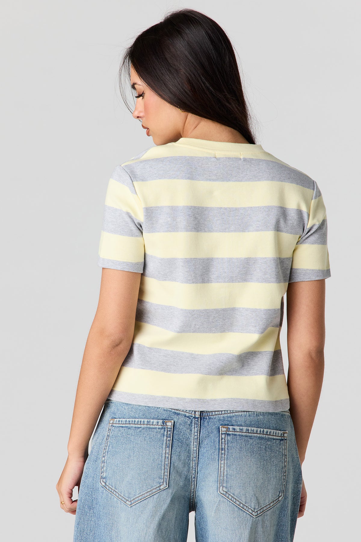 Alt View 2. Luxe Heavy Cotton T-Shirt - Pale Yellow