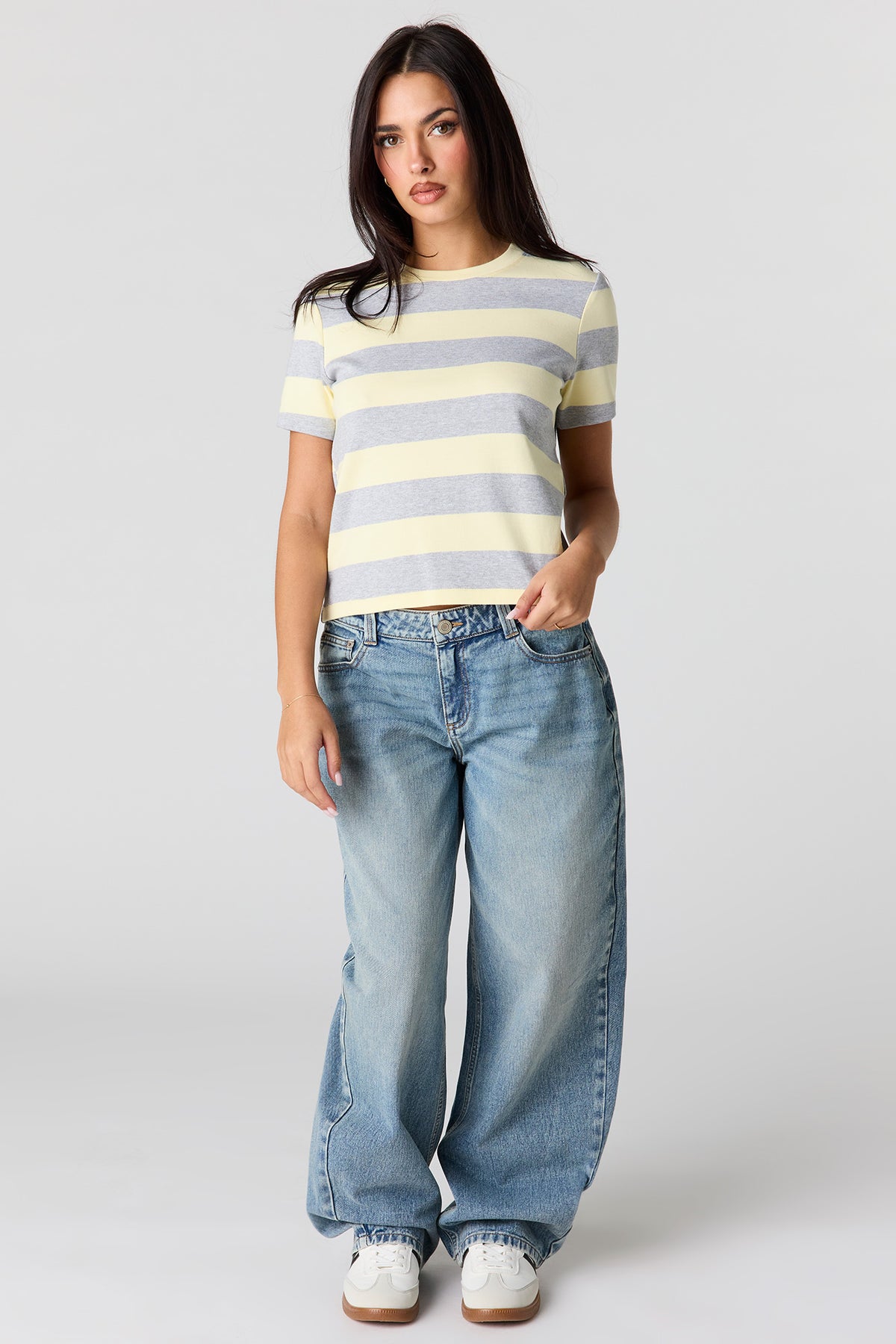 Alt View 3. Luxe Heavy Cotton T-Shirt - Pale Yellow