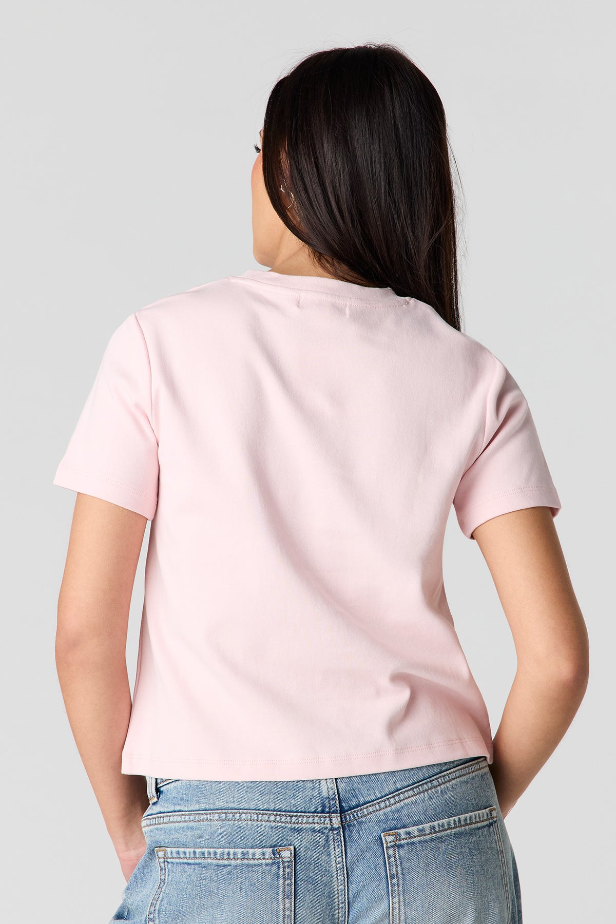 Alt View 2. Luxe Heavy Cotton T-Shirt - Light Pink