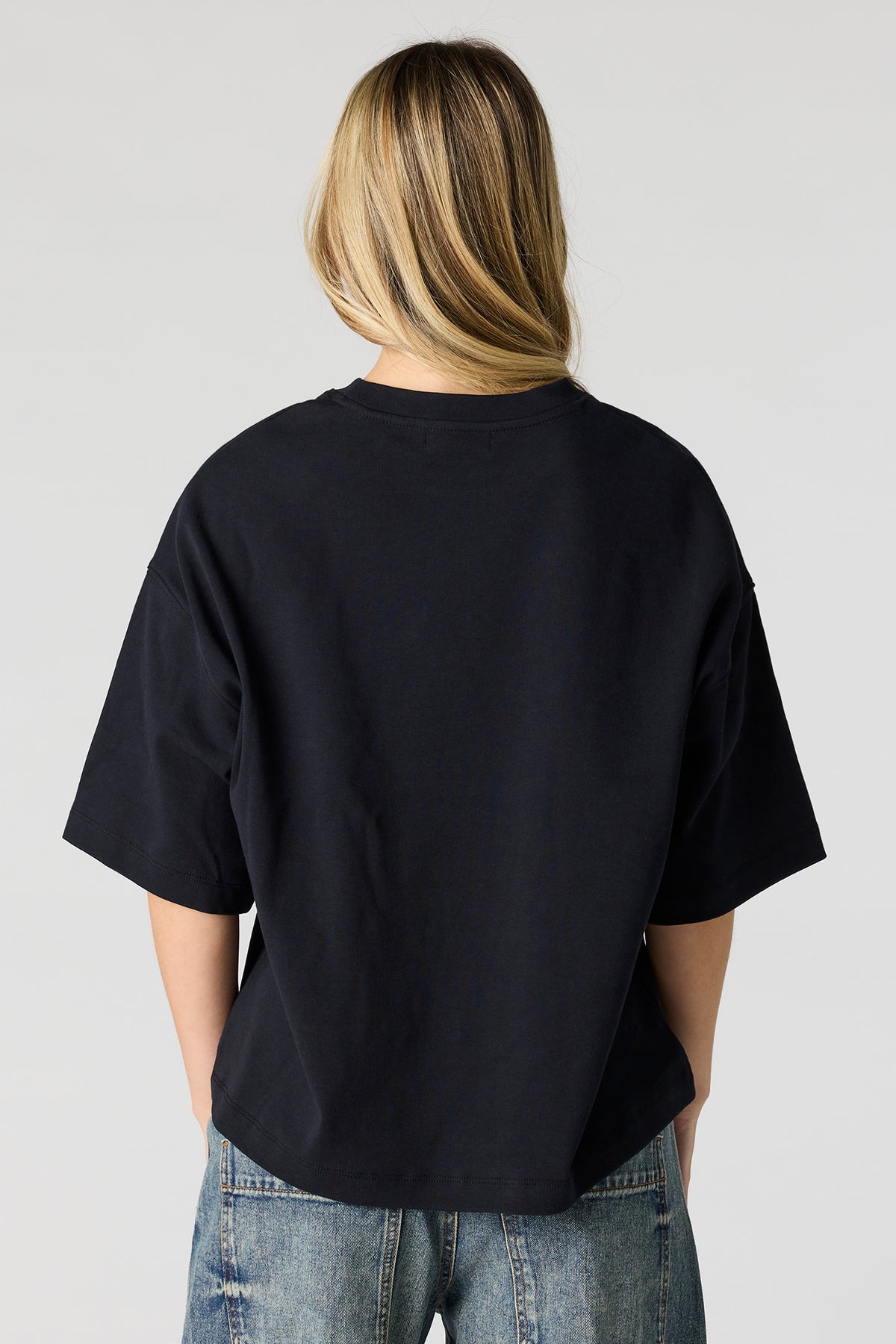 Alt View 2. Luxe Heavy Cotton Boyfriend T-Shirt - Black