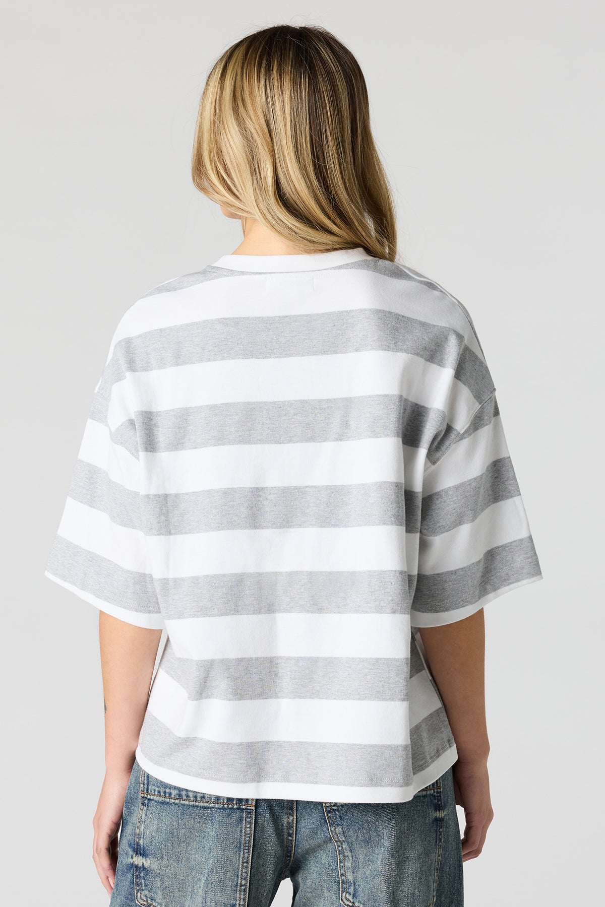 Alt View 2. Luxe Heavy Cotton Boyfriend T-Shirt - Light Grey