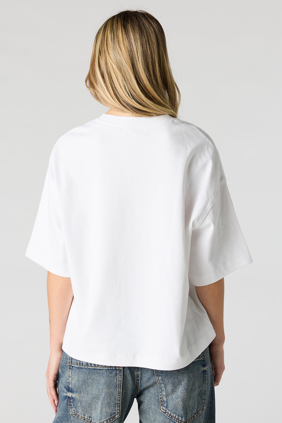 Alt View 2. Luxe Heavy Cotton Boyfriend T-Shirt - White