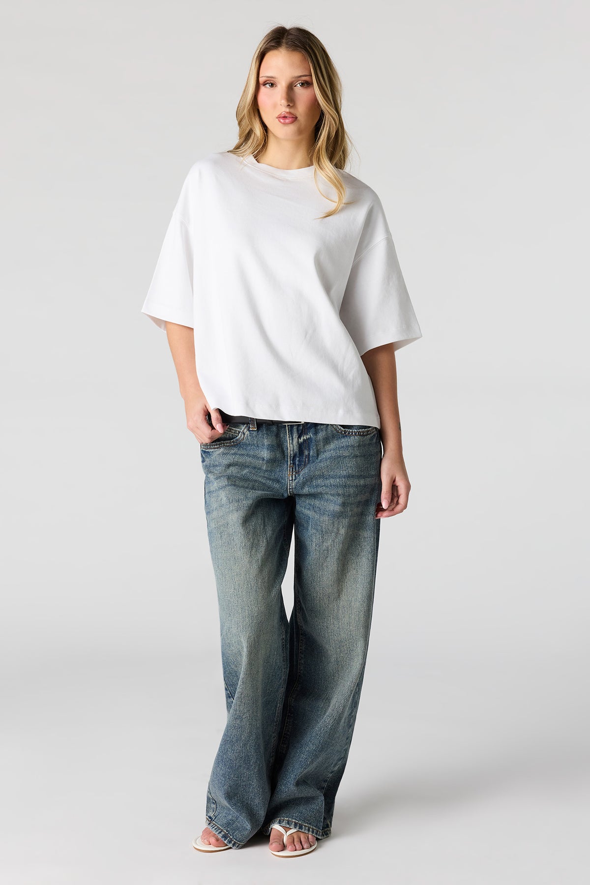 Alt View 3. Luxe Heavy Cotton Boyfriend T-Shirt - White