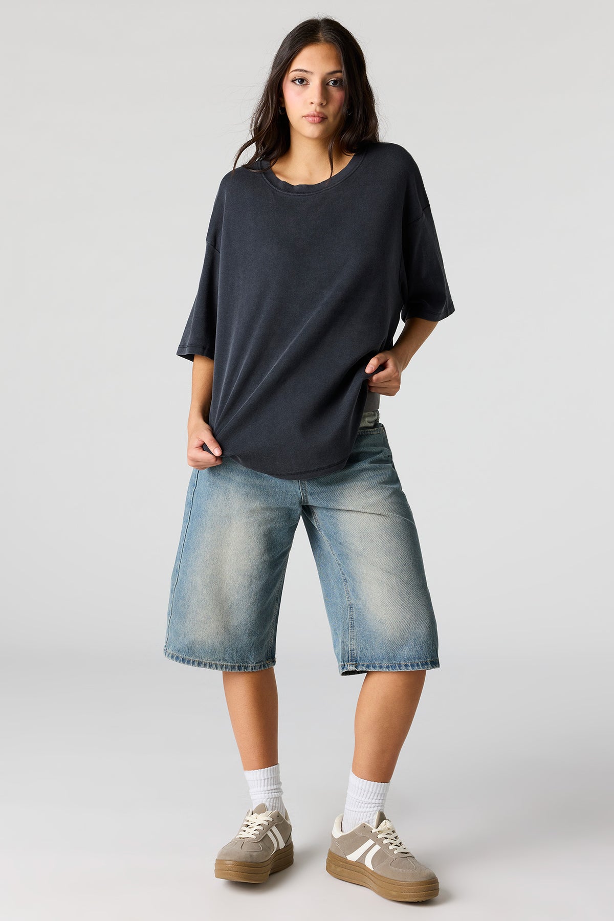 Alt View 3. Luxe Heavy Cotton Oversized Boxy T-Shirt - Black