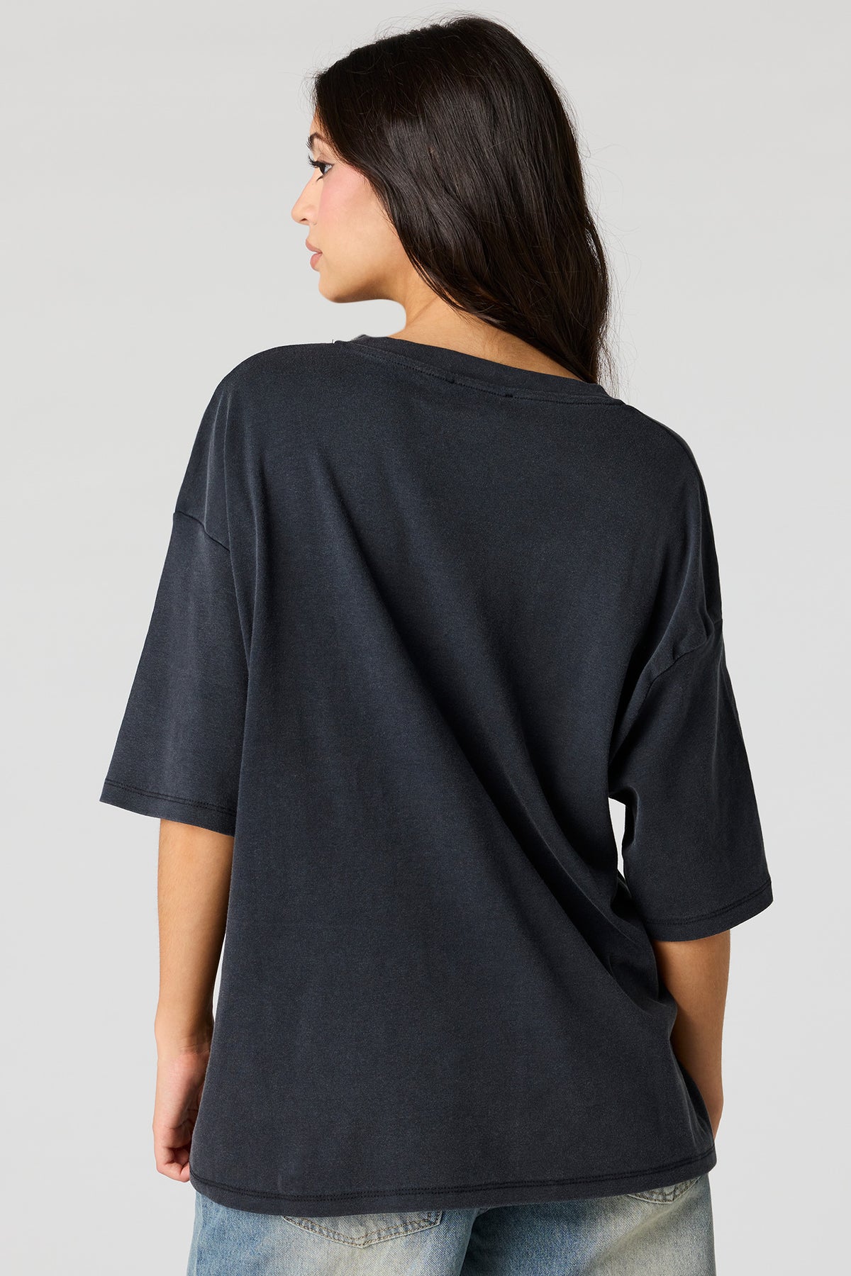 Alt View 2. Luxe Heavy Cotton Oversized Boxy T-Shirt - Black