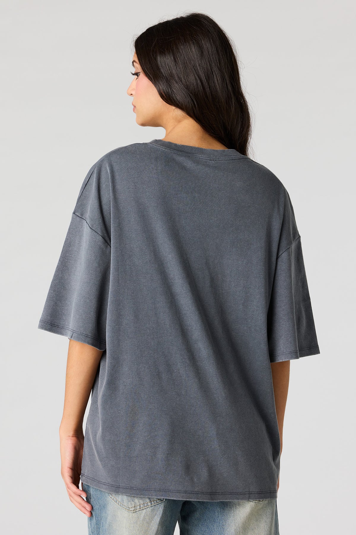 Alt View 2. Luxe Heavy Cotton Oversized Boxy T-Shirt - Dark Grey