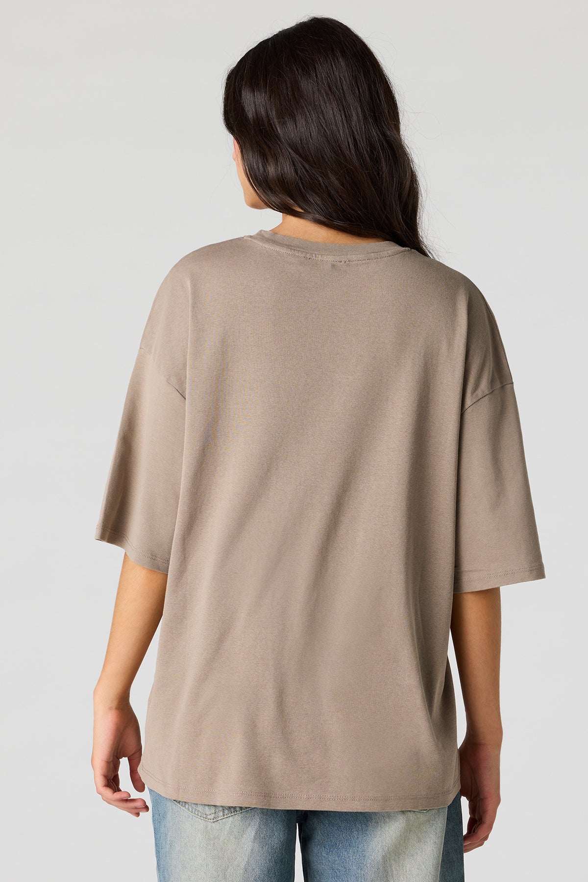 Alt View 2. Luxe Heavy Cotton Oversized Boxy T-Shirt - Taupe