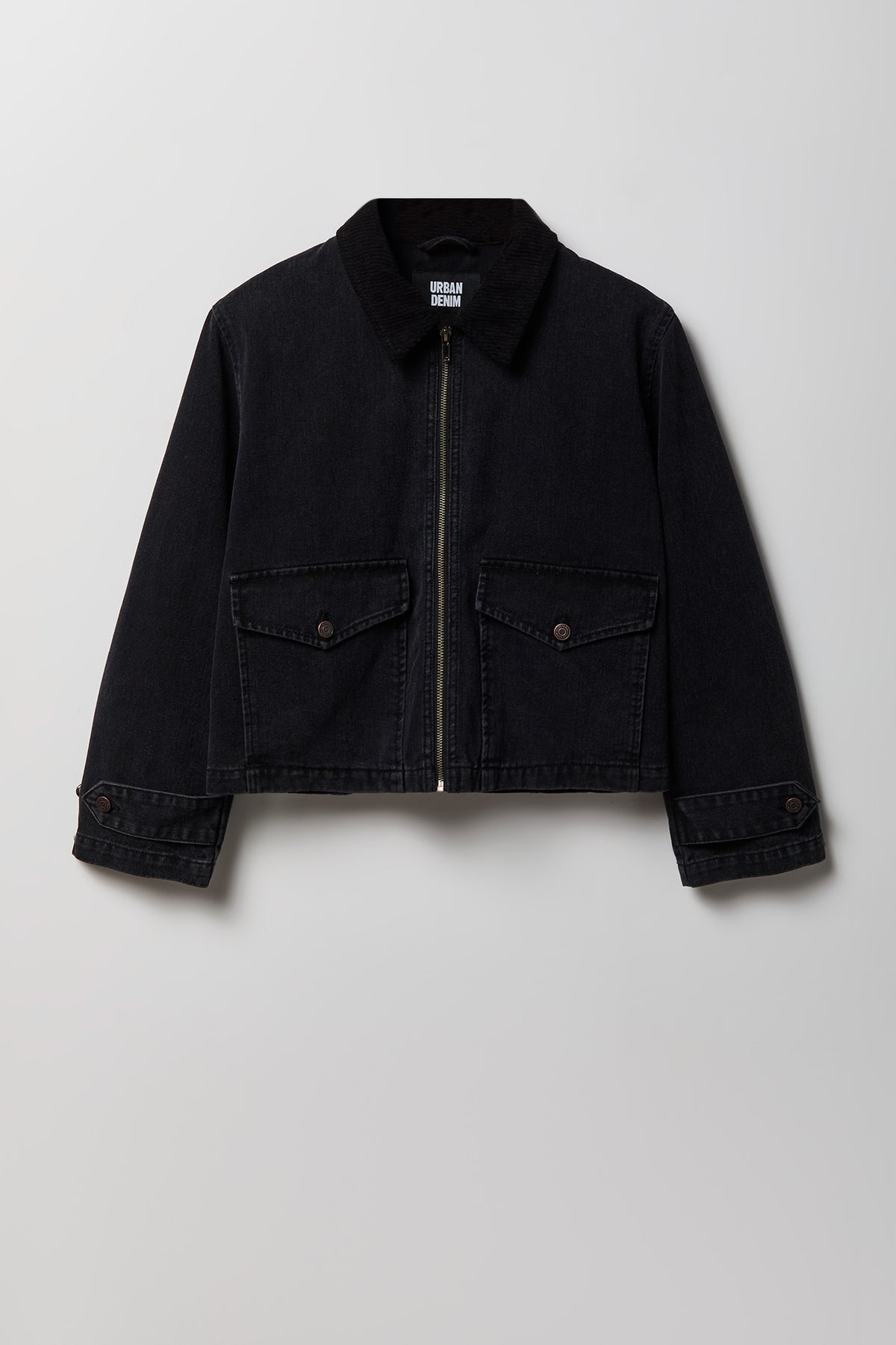 Denim Bomber Jacket - Black