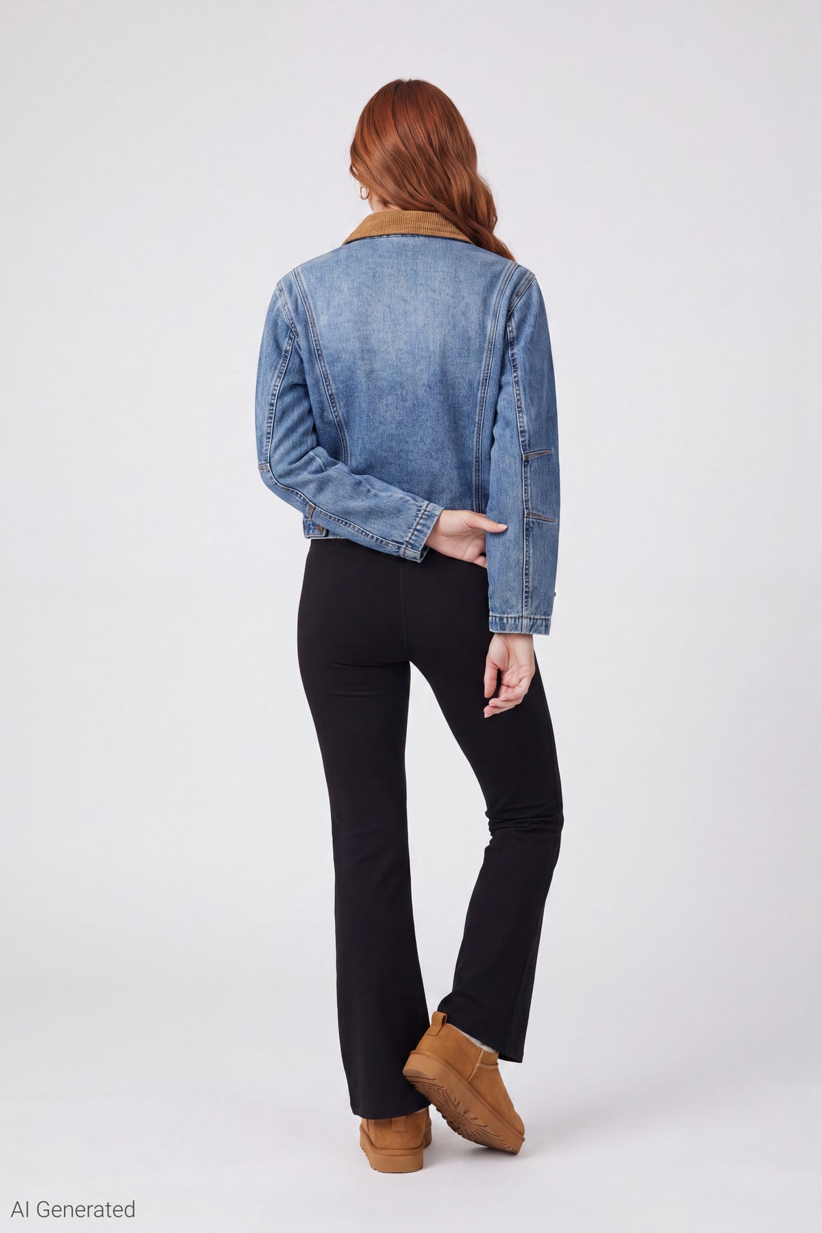 Alt View 3. Denim Bomber Jacket - Medium Blue