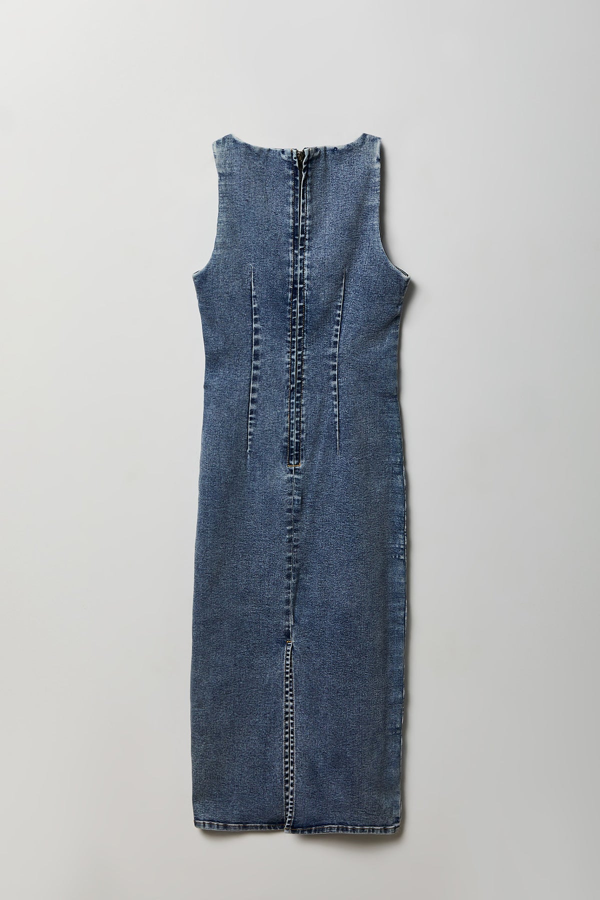 Alt View 2. Denim Square Neck Maxi Dress - Medium Blue