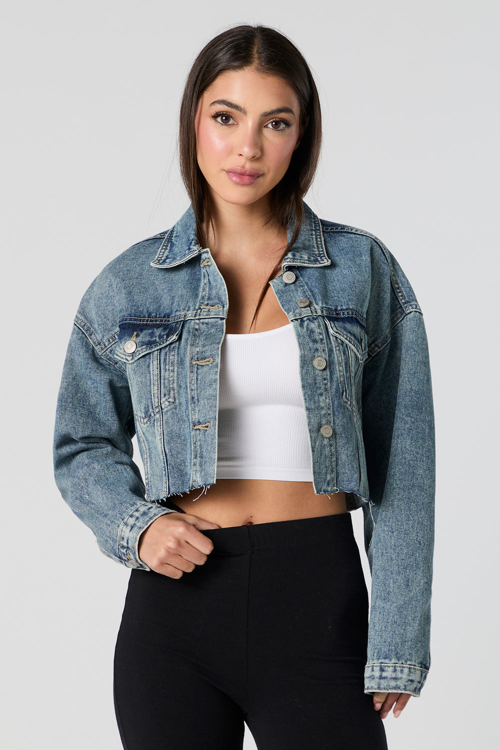 Cropped Denim Jacket Cropped Denim Jacket 1