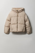 Cozy Lux Faux Fur Lined Short Puffer Jacket