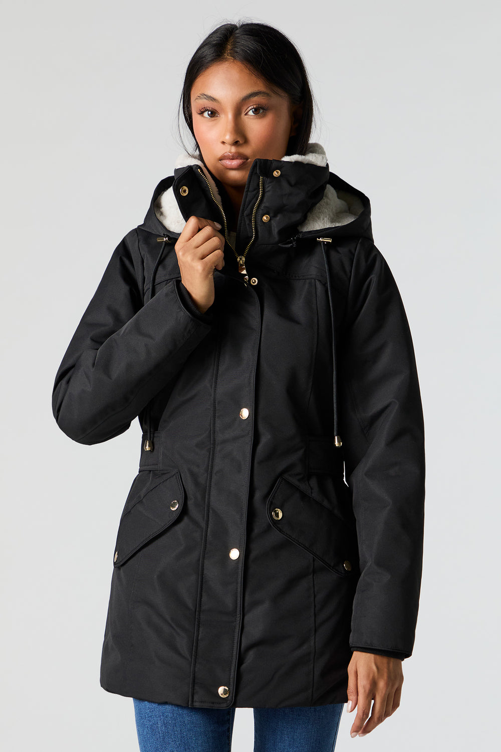 Faux Fur Lined Hooded Parka Faux Fur Lined Hooded Parka 5