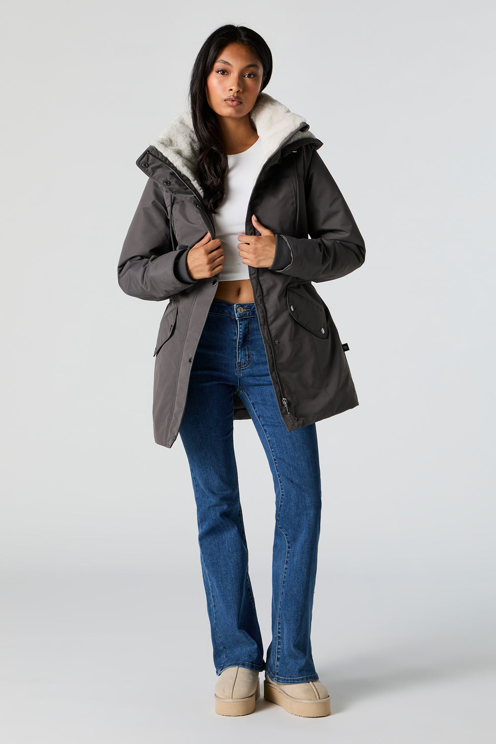 Faux Fur Lined Hooded Parka Faux Fur Lined Hooded Parka 11