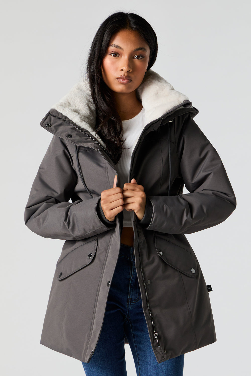 Faux Fur Lined Hooded Parka Faux Fur Lined Hooded Parka 9