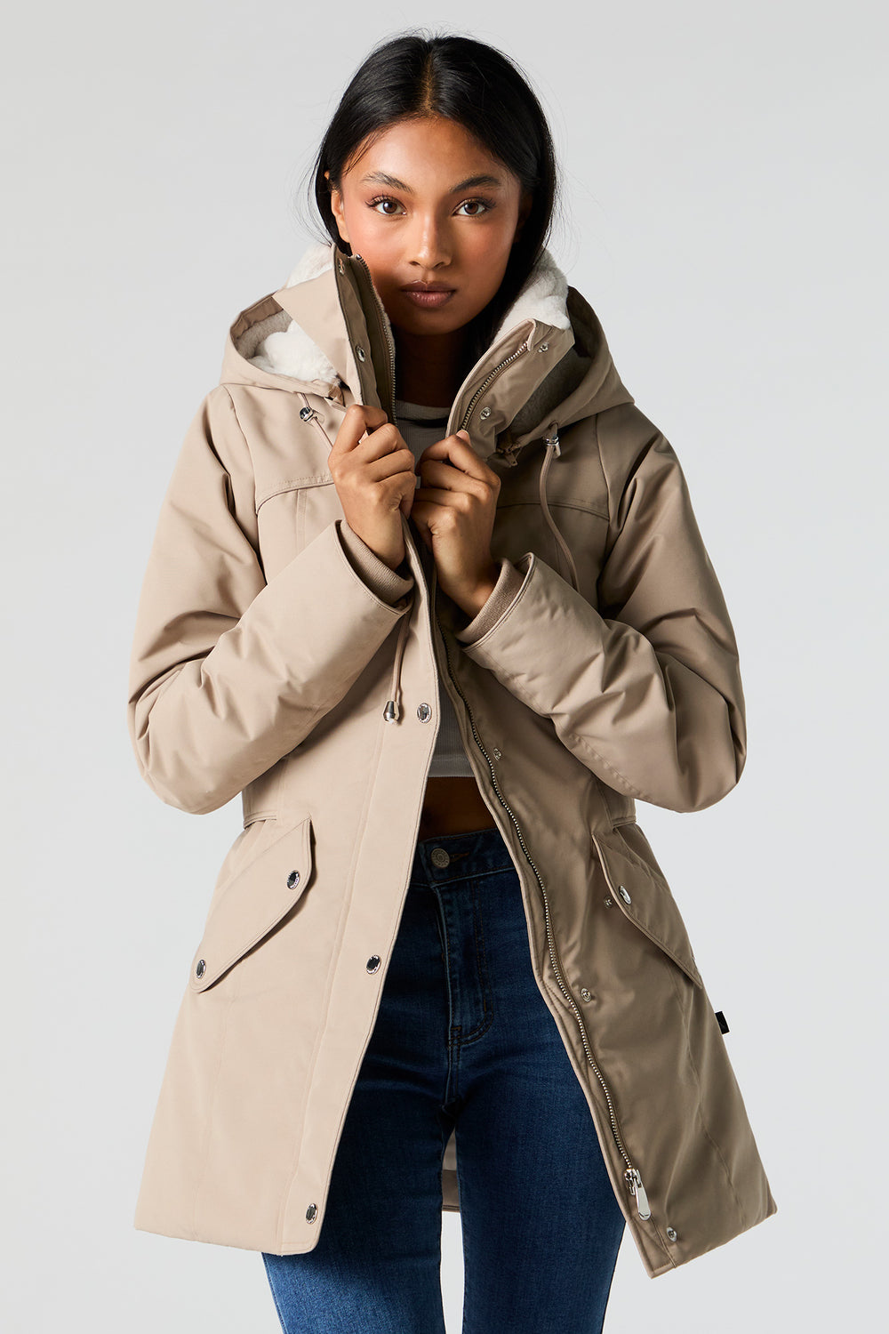 Faux Fur Lined Hooded Parka Faux Fur Lined Hooded Parka 1