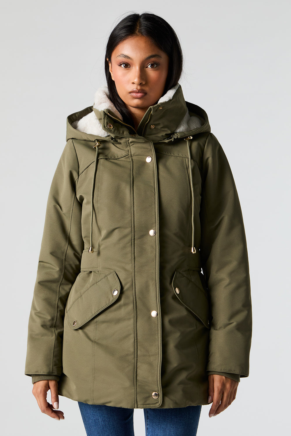 Faux Fur Lined Hooded Parka Faux Fur Lined Hooded Parka 17