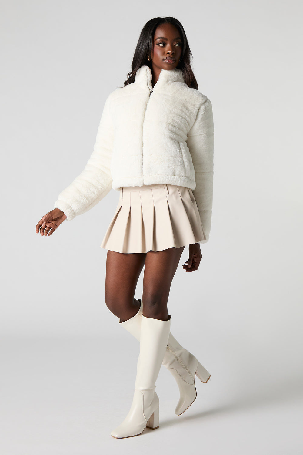 Faux Fur Puffer Jacket Charlotte Russe