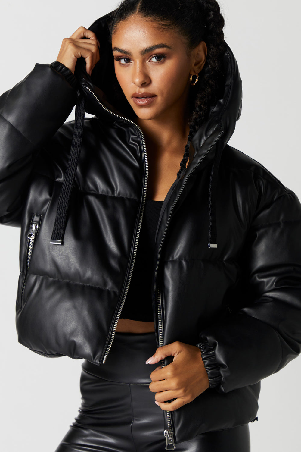 Faux Leather Oversized Puffer Jacket Faux Leather Oversized Puffer Jacket 2