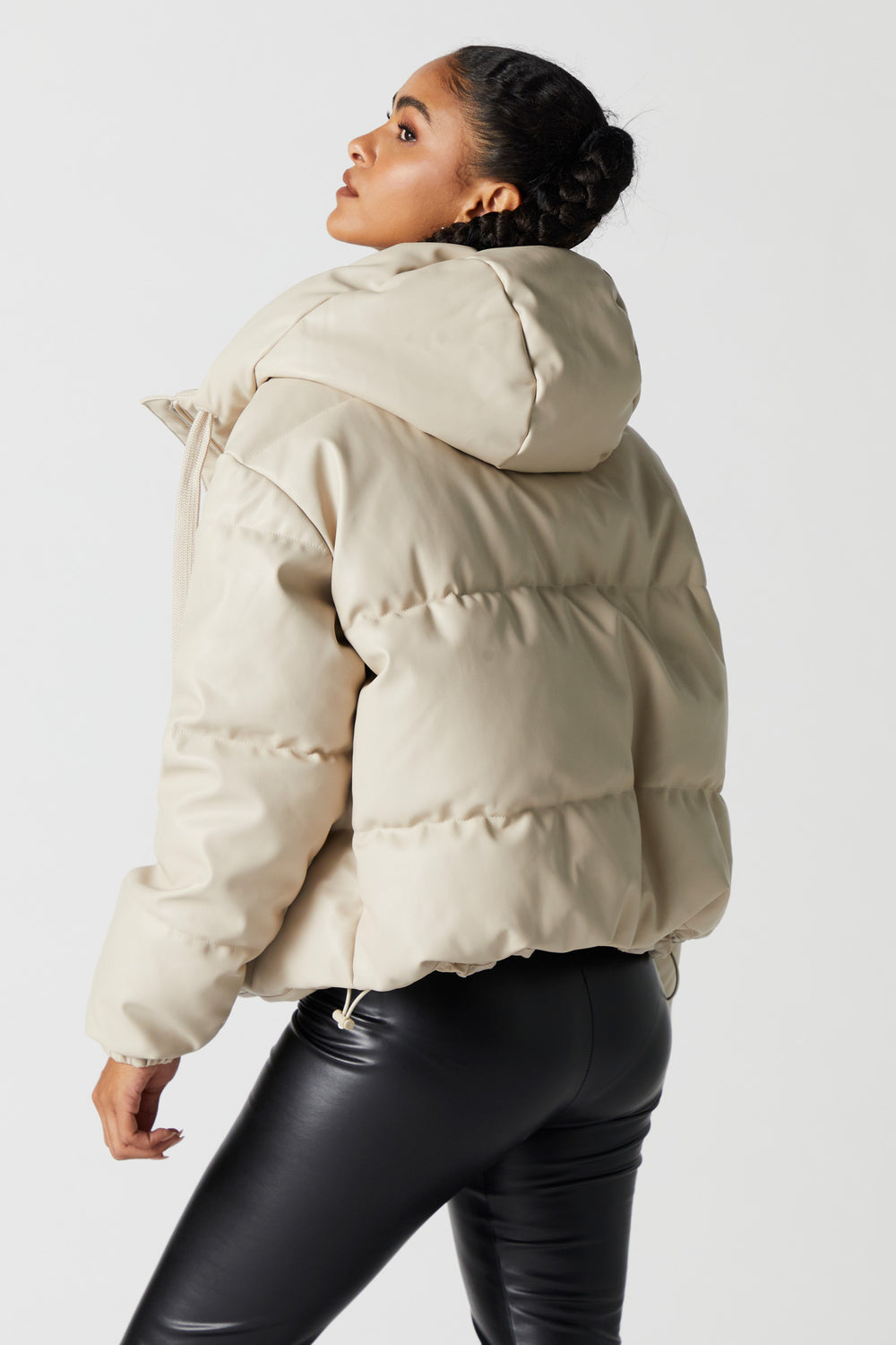 Faux Leather Oversized Puffer Jacket Faux Leather Oversized Puffer Jacket 5