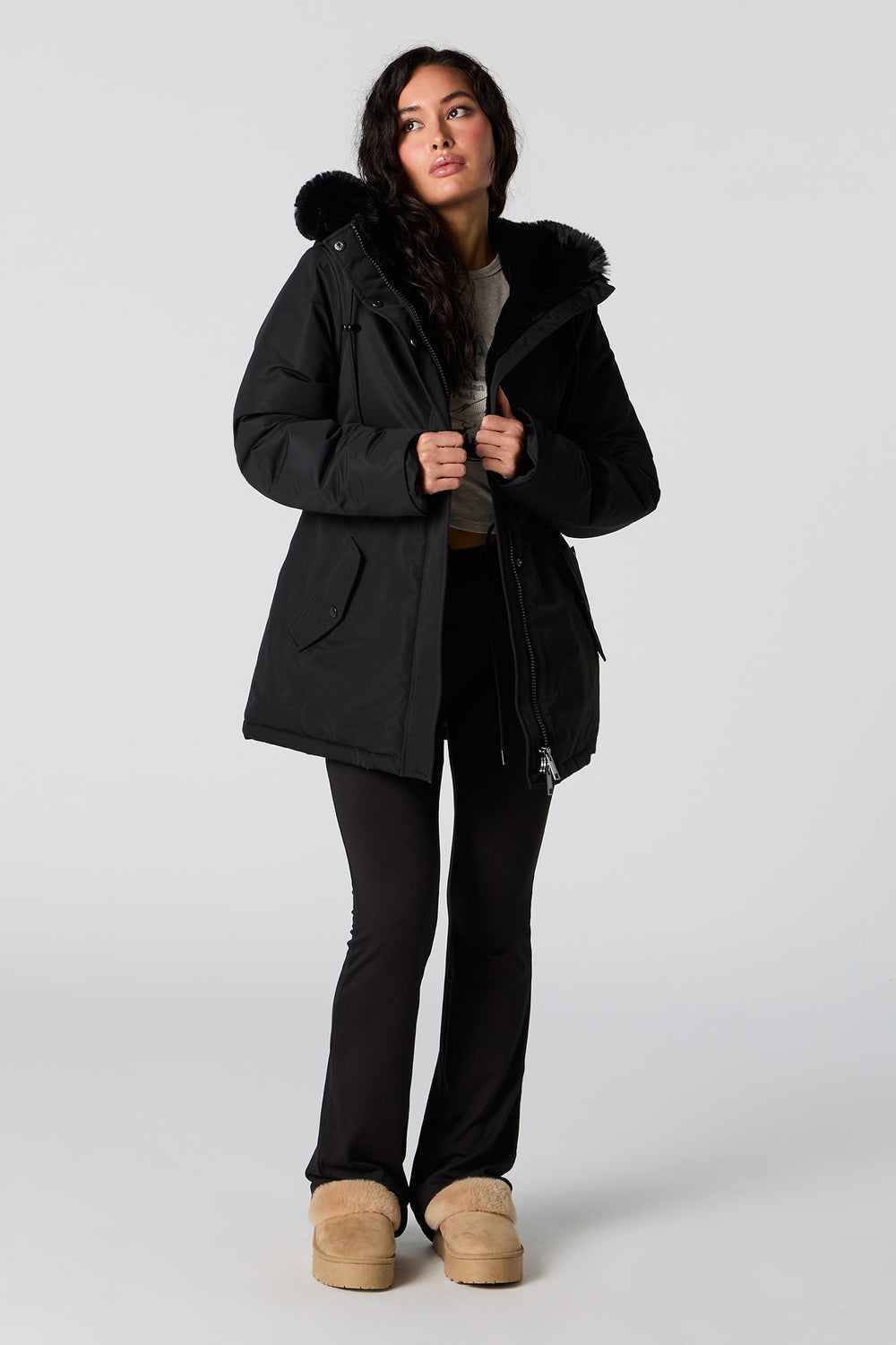 Faux Fur Lined Hooded Parka Faux Fur Lined Hooded Parka 6