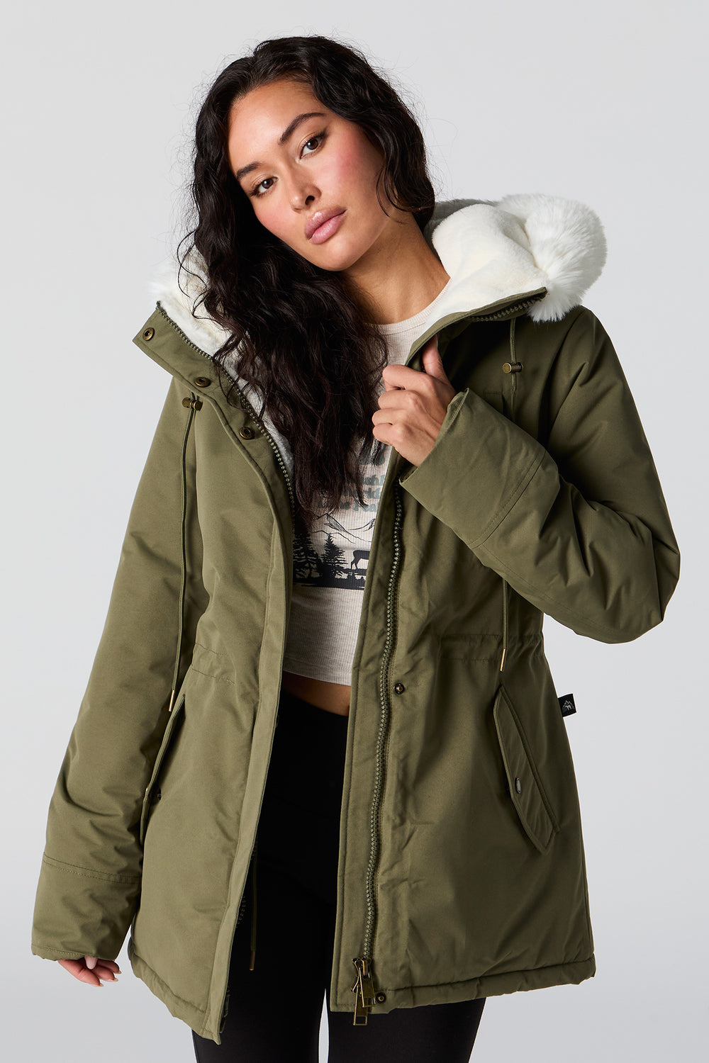 Faux Fur Lined Hooded Parka Faux Fur Lined Hooded Parka 7