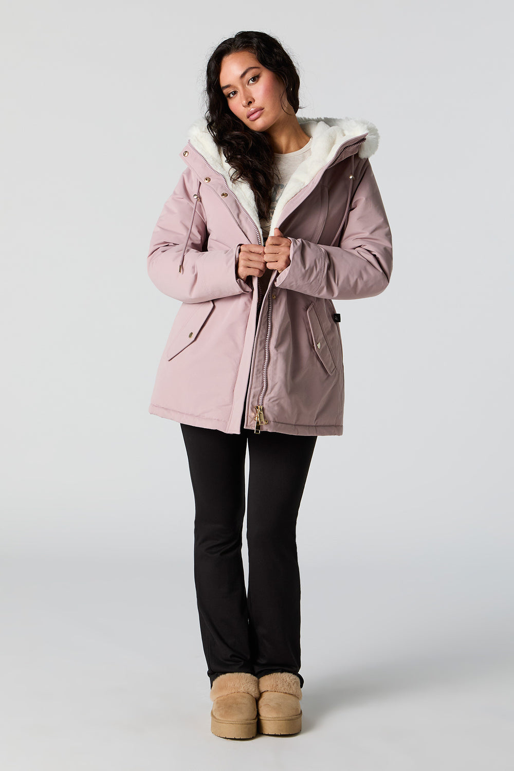 Faux Fur Lined Hooded Parka Faux Fur Lined Hooded Parka 3