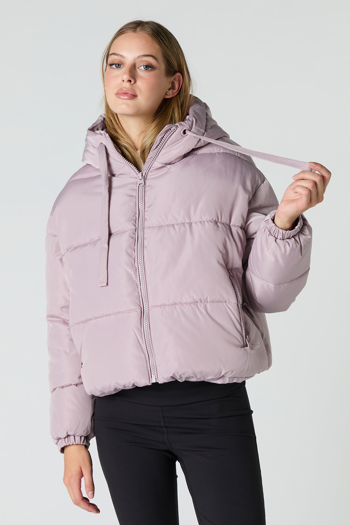 Drawstring Hood Puffer Jacket