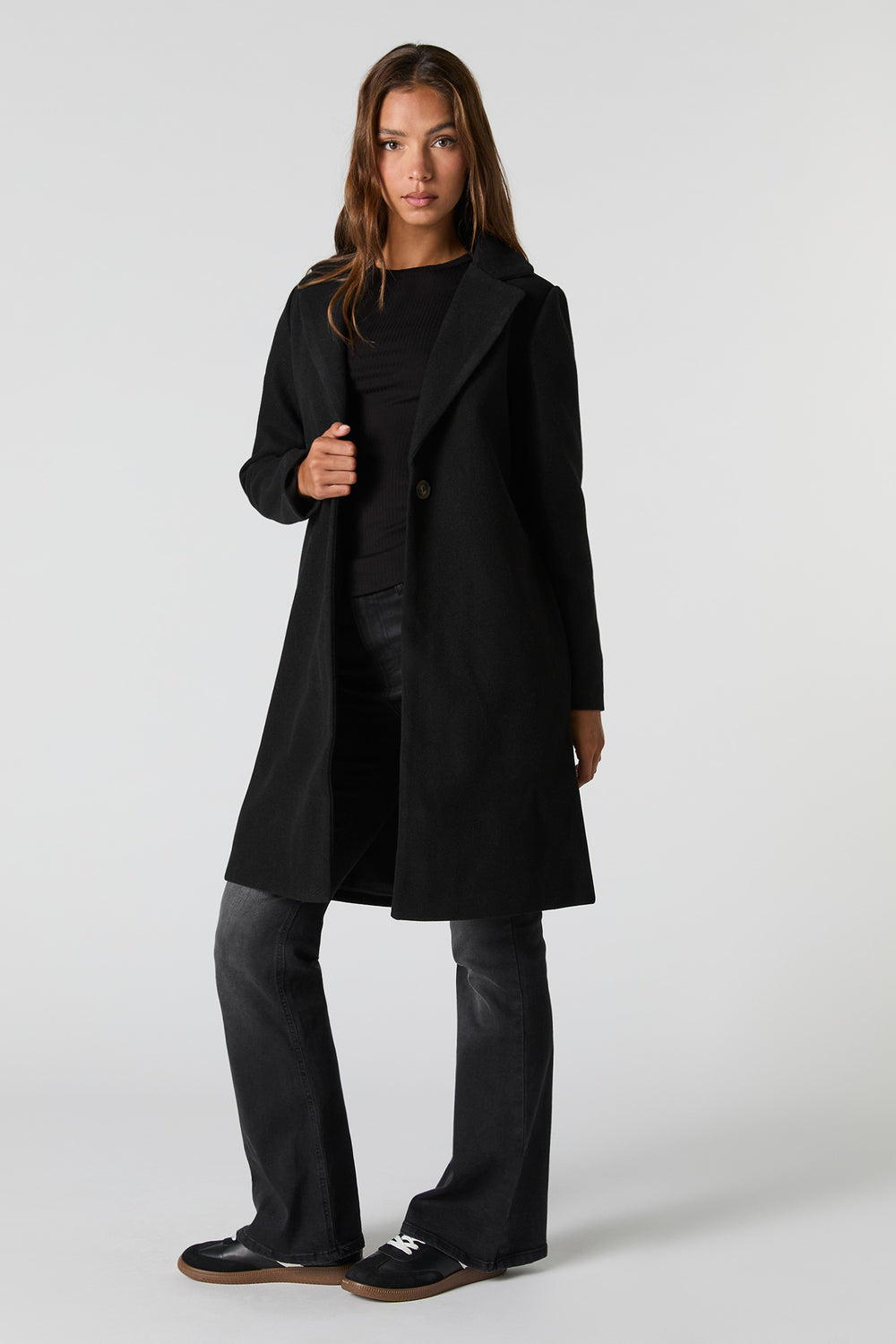 Collared Single Button Coat Collared Single Button Coat 5